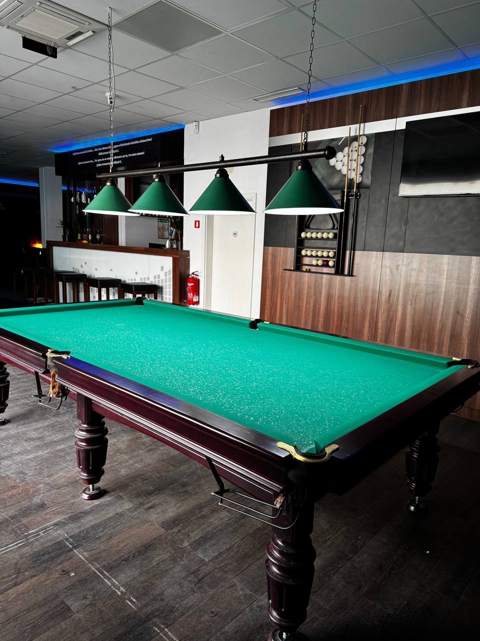 Профессиональный русский бильярдный стол в Оберхаузене – крупный план